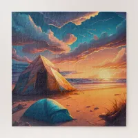 Camp at Sunrise Jigsaw Puzzle