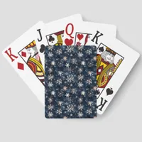 Simple Dark Blue with Snowflakes Jumbo Poker Cards