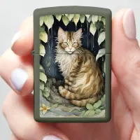 Feline In The Rain Zippo Lighter