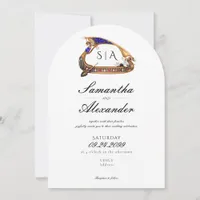 Venetian Gondola Ornate AIO Black & White Wedding Invitation