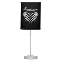More Skeleton Hands Heart Gothic Halloween Table Lamp