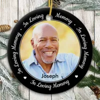 In Loving Memory Personalized Modern Memorial Ceramic Ornament
