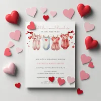 Little Sweetheart Valentines Girl Baby Shower Invitation