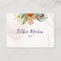 Whimsical Spring Wildflower Floral Wedding  Place Card