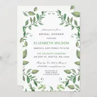  Rustic Watercolor Greenery Bridal Shower Invitation