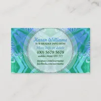 Tropicana Blue Aqua Green Textile Business Card