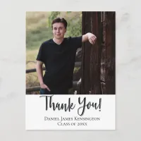 Christian Graduation Thank You Typography Postcard