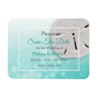 Teal Sand Dollar Wedding Save the Date Magnet