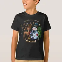 Magical Woodland Friends Christmas Shirt for Boys 