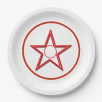 Paper Plate - Red Star and Circles