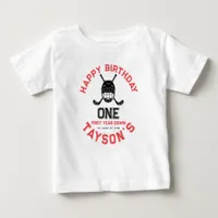 Hockey First Year Down 1st birthday  Baby T-Shirt