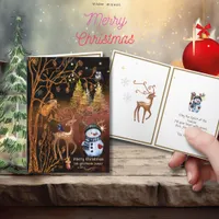  Christmas Magic  - Cute Woodland Animals Holiday Card