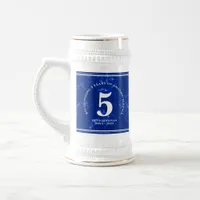 Elegant Blue Marble 5 Years Work Anniversary Beer Stein