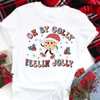 Oh By Golly Feelin' Jolly Retro Christmas Tri-Blend Shirt