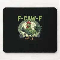 F Caw F Funny Chicken Halloween Vintage Classic Mouse Pad