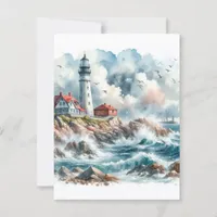 Coastal Beach Lighthouse Postcard