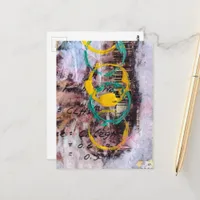 abstract collage with circles  postcard