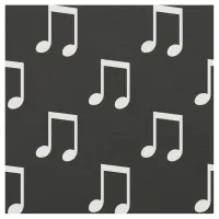 Musical Notes Black White Music Themed Fabric