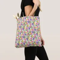 Pink Tulips, Yellow Daffodils, Purple Hyacinths Tote Bag