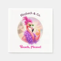 Beach Please Flamingo Spritz Bachelorette Napkins