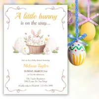 Watercolor Cute Little Bunny Easter Baby Shower Invitation