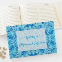 Opulent rose design in turquoise                   guest book