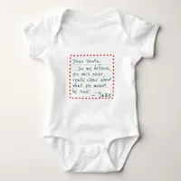 Custom Name Dear Santa Funny In My Defense Excuse Baby Bodysuit