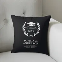 Graduate Name & School Emblem Celebration Keepsake Throw Pillow