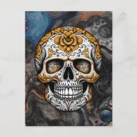 Sugar Skull Halloween Postcard