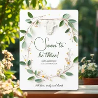 Botanical Baby Reveal Pregnancy Announcement Card