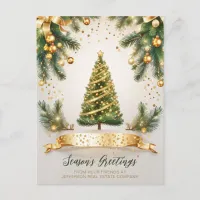 Vintage Sparkling Christmas Tree Company Business  Holiday Postcard