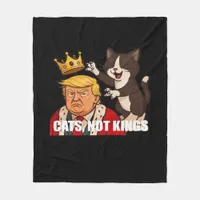 No Kings Anti Cats Funny Classic Style Fleece Blanket