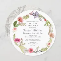 Boho Floral Garden Bridal Shower Invitations