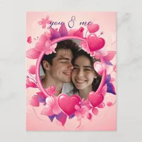 Customizable Pink Hearts Valentine's Day Postcard