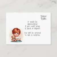 Baby diaper raffle enclosure card