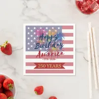 4th of July Happy Birthday America USA 250th Paper Napkins