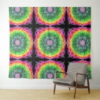 Color Burst Rainbow Prism Mandala Tapestry