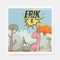 Cute Cartoon Dinosaur Birthday  Napkins