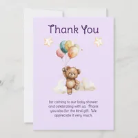 Sweet Little One on the Way Lavender Baby Shower  Thank You Card