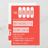 Cool Typography Graduation Party Invitation