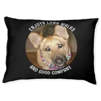 Custom Add Photo Black Tan German Shepherd & Quote Pet Bed