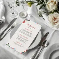 Mexican Floral Elegant Colorful Fiesta Wedding Menu