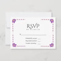 Watercolor Indian Lotus Flower RSVP Card