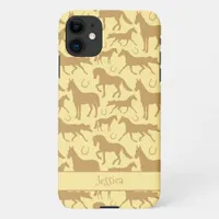 Horse Lover Brown and Cream Horses and Ponies iPhone 11 Case