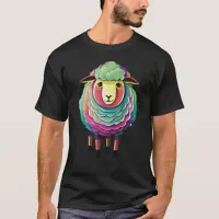 Colorful Sheep Illustration T-Shirt