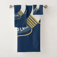 Personalized Nautical life Ring custom Sailing  Bath Towel Set