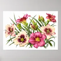 Red Daylilies Original Art Print