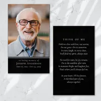 Simple Modern Photo Funeral Prayer Card