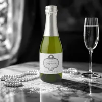 Elegant Chic Pearls and Prosecco Bridal Shower Sparkling Wine Label