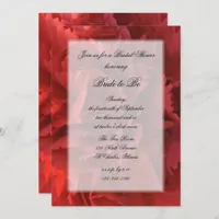 Red Floral Bridal Shower Invitation